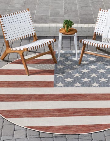 4' x 4' Easy-Clean Jill Zarin Indoor / Outdoor Round Rug