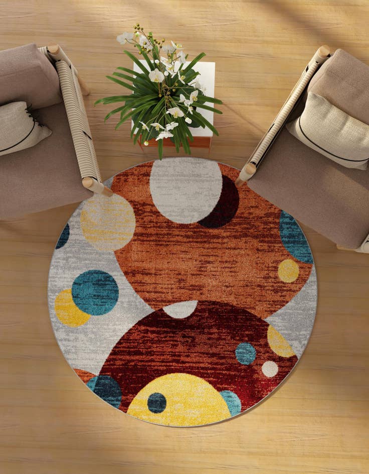 Detail image of 3' 3 x 3' 3 Kamala Washable Round Rug