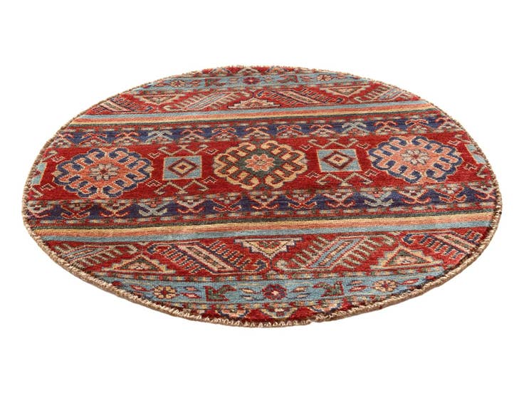 Detail image of 2' 11 x 2' 11 Hand Knotted Kazak Round Rug