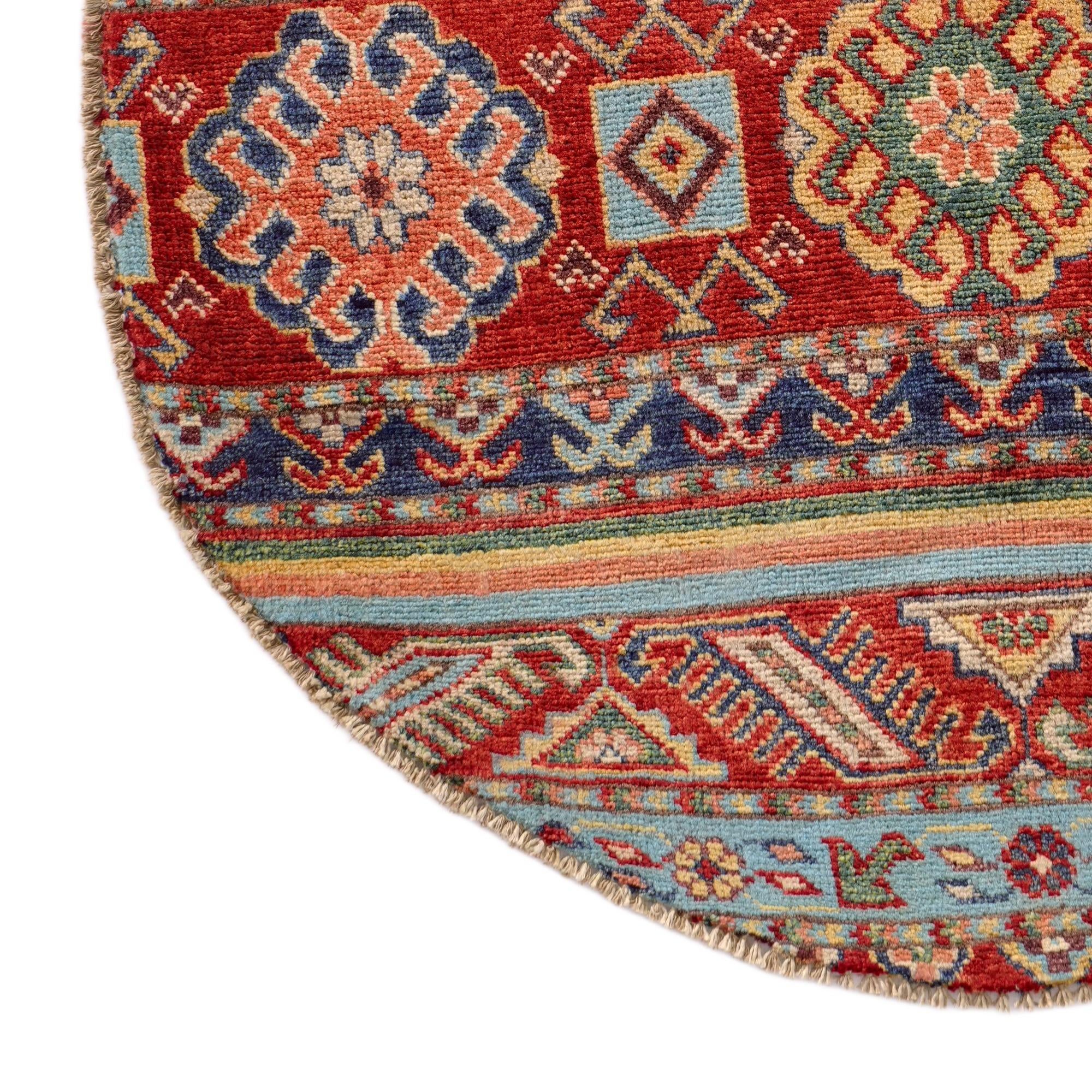 2' 11 x 2' 11 Hand Knotted Kazak Round Rug