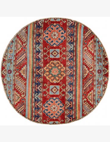2' 11 x 2' 11 Hand Knotted Kazak Round Rug