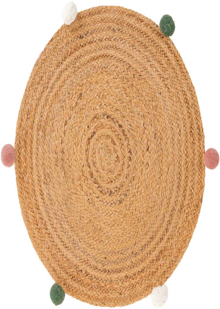 2' x 2' Hand Braided Kids Braided Jute Round Rug