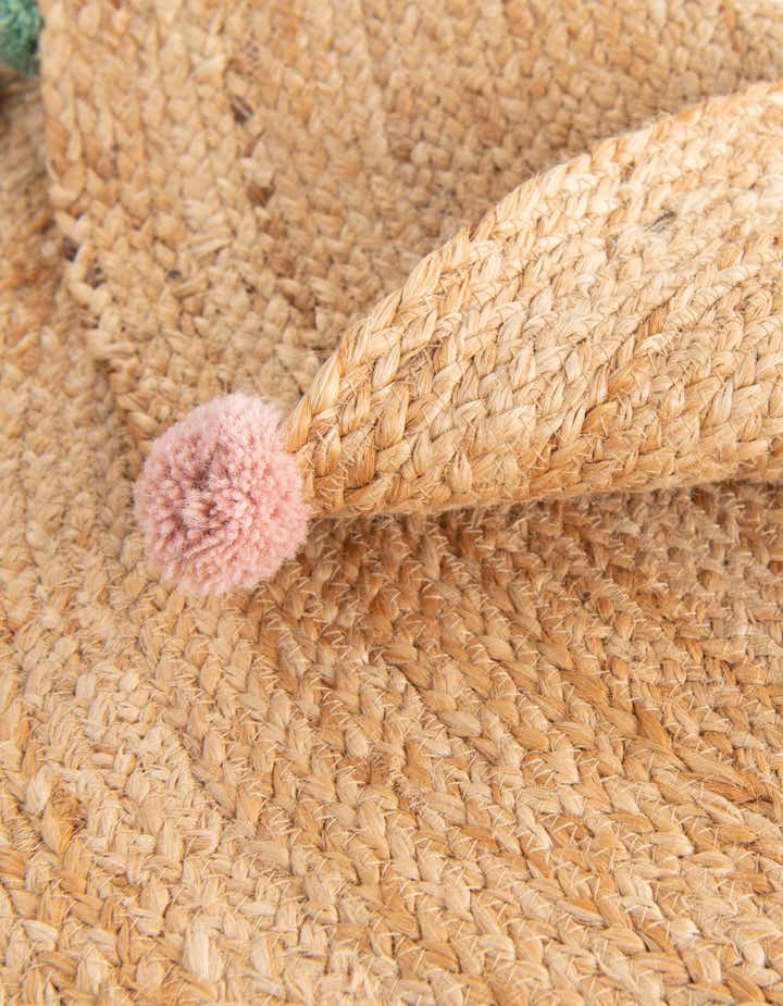 7' 10 x 7' 10 Hand Braided Kids Braided Jute Round Rug