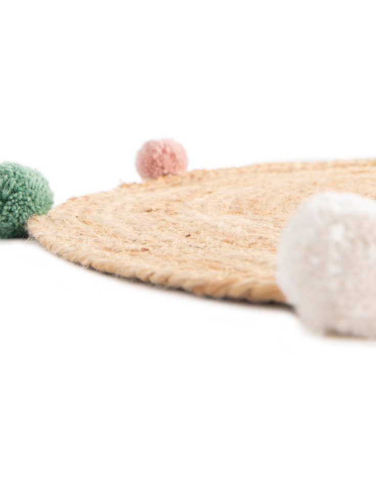 Detail image of 2' x 2' Hand Braided Kids Braided Jute Round Rug