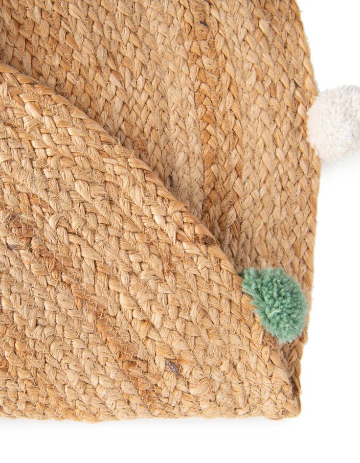 Detail image of 7' 10 x 7' 10 Hand Braided Kids Braided Jute Round Rug
