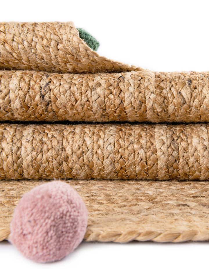 7' 10 x 7' 10 Hand Braided Kids Braided Jute Round Rug