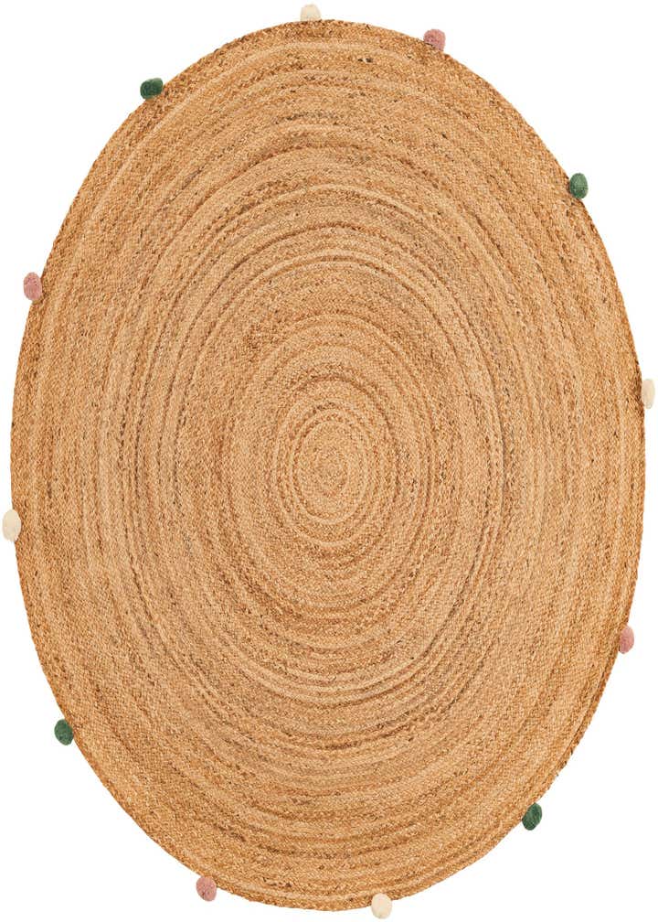 5' 3 x 5' 3 Hand Braided Kids Braided Jute Round Rug