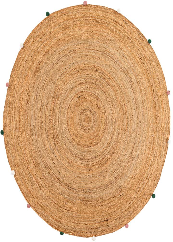 7' 10 x 7' 10 Hand Braided Kids Braided Jute Round Rug