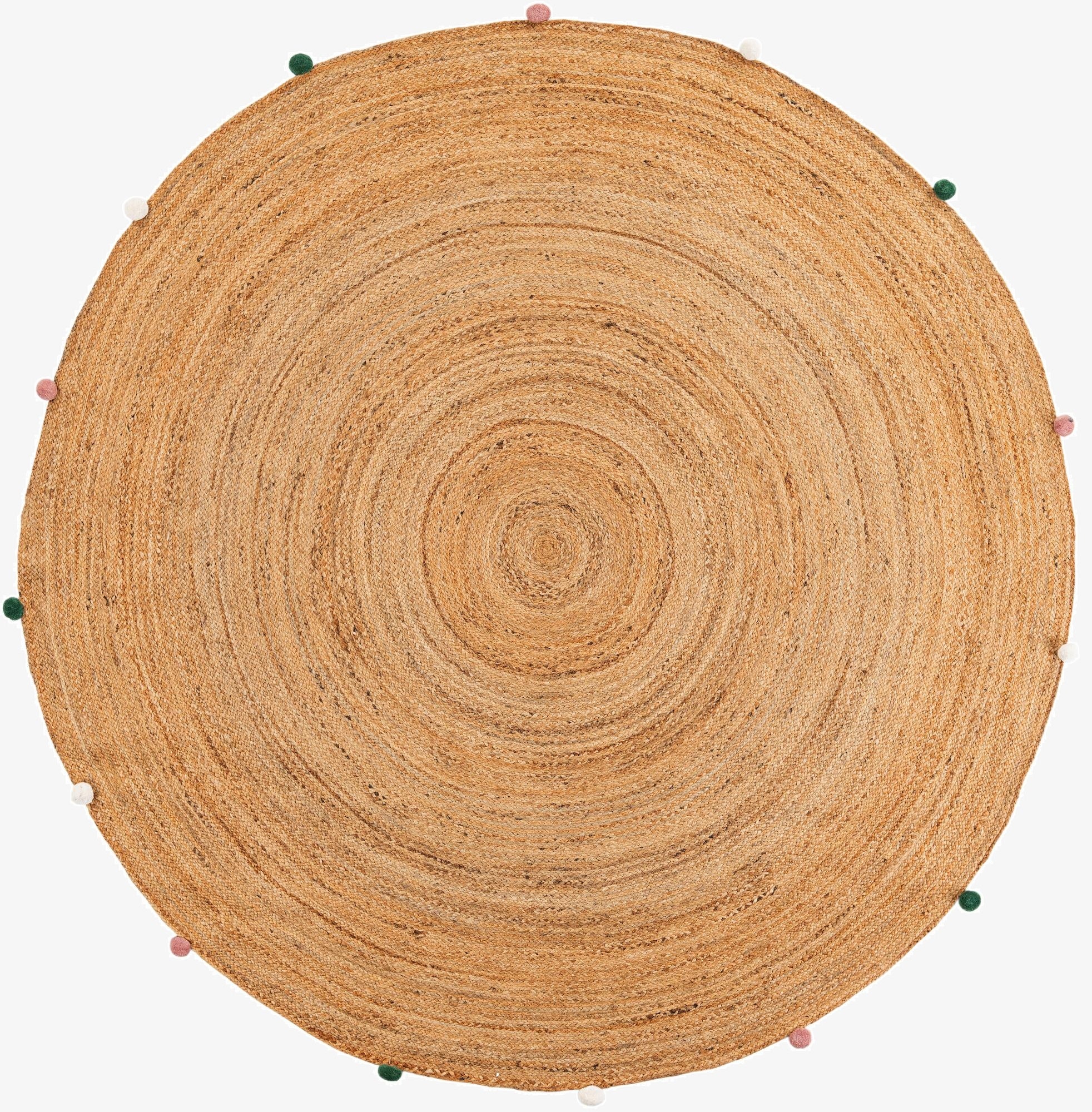 7' 10 x 7' 10  Hand Braided Kids Braided Jute Round Rug