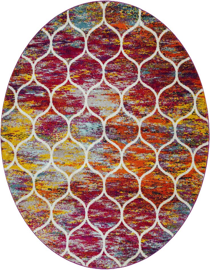 Detail image of 7' 10 x 7' 10 Lattice Frieze Round Rug