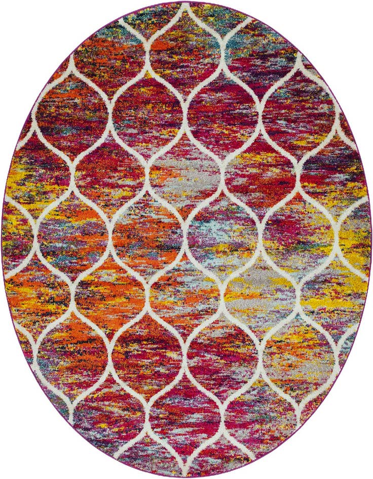 Detail image of 7' x 7' Lattice Frieze Round Rug