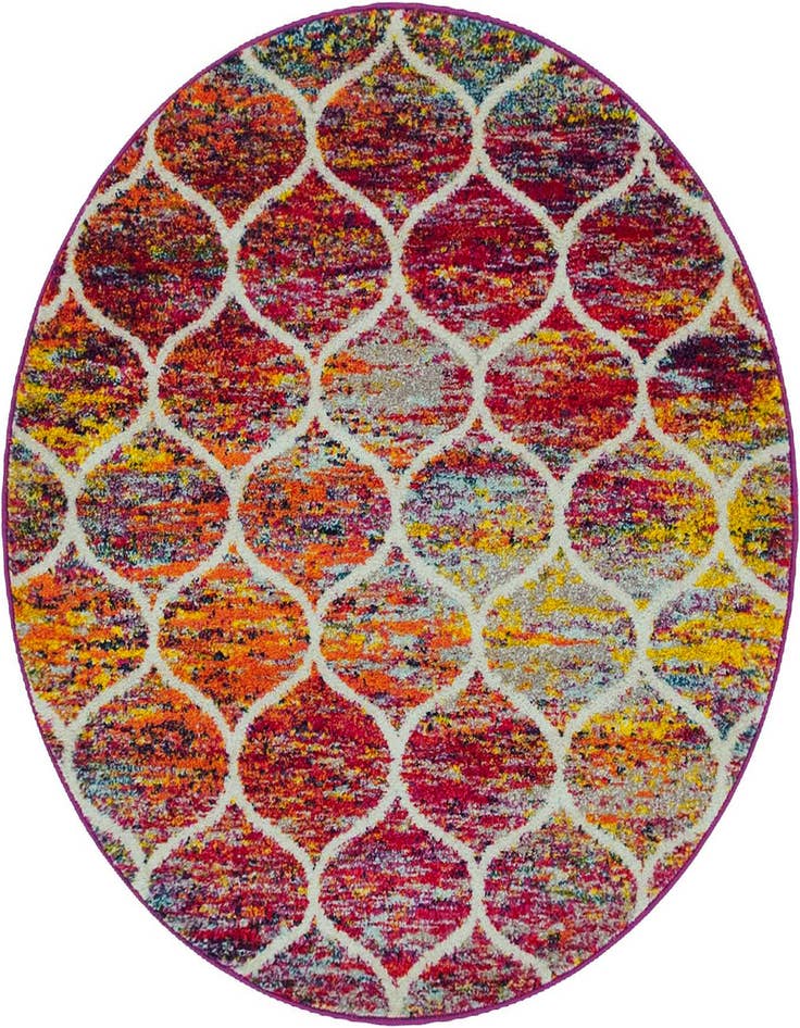 Detail image of 4' x 4' Lattice Frieze Round Rug