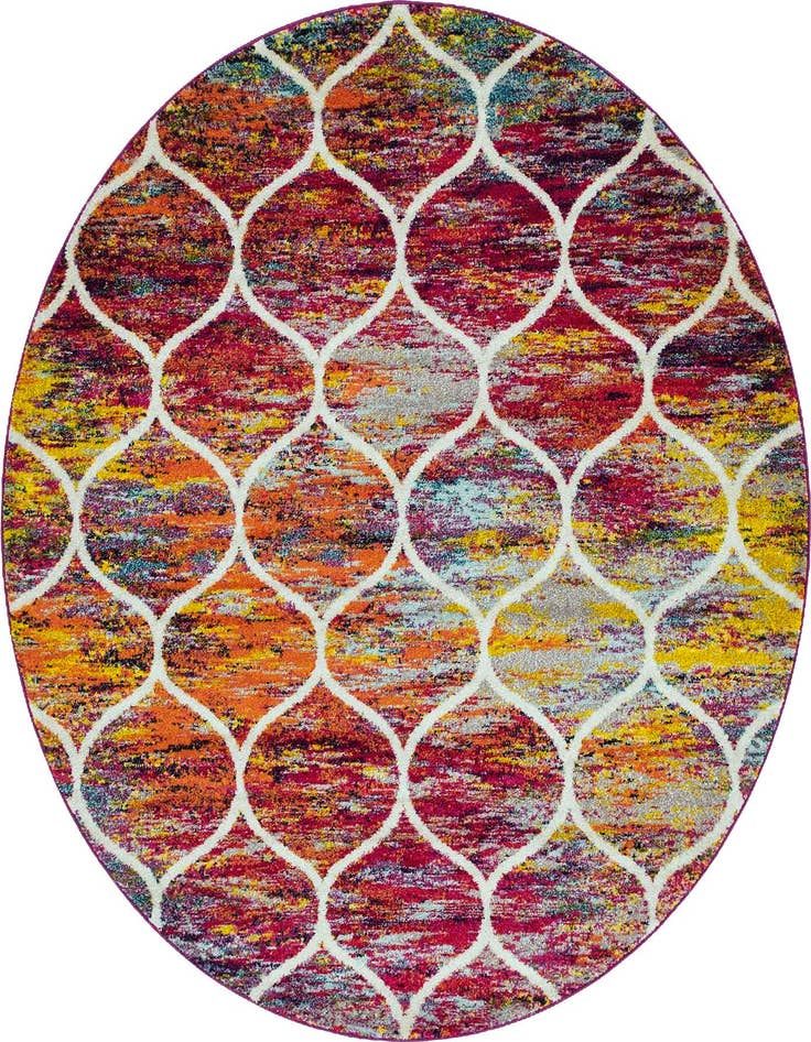 Detail image of 3' x 3' Lattice Frieze Round Rug