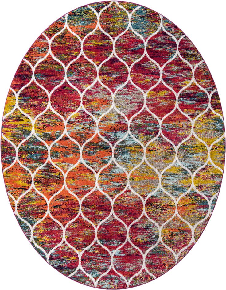 Detail image of 10' x 10' Lattice Frieze Round Rug
