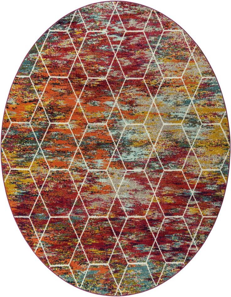 Detail image of 10' x 10' Lattice Frieze Round Rug