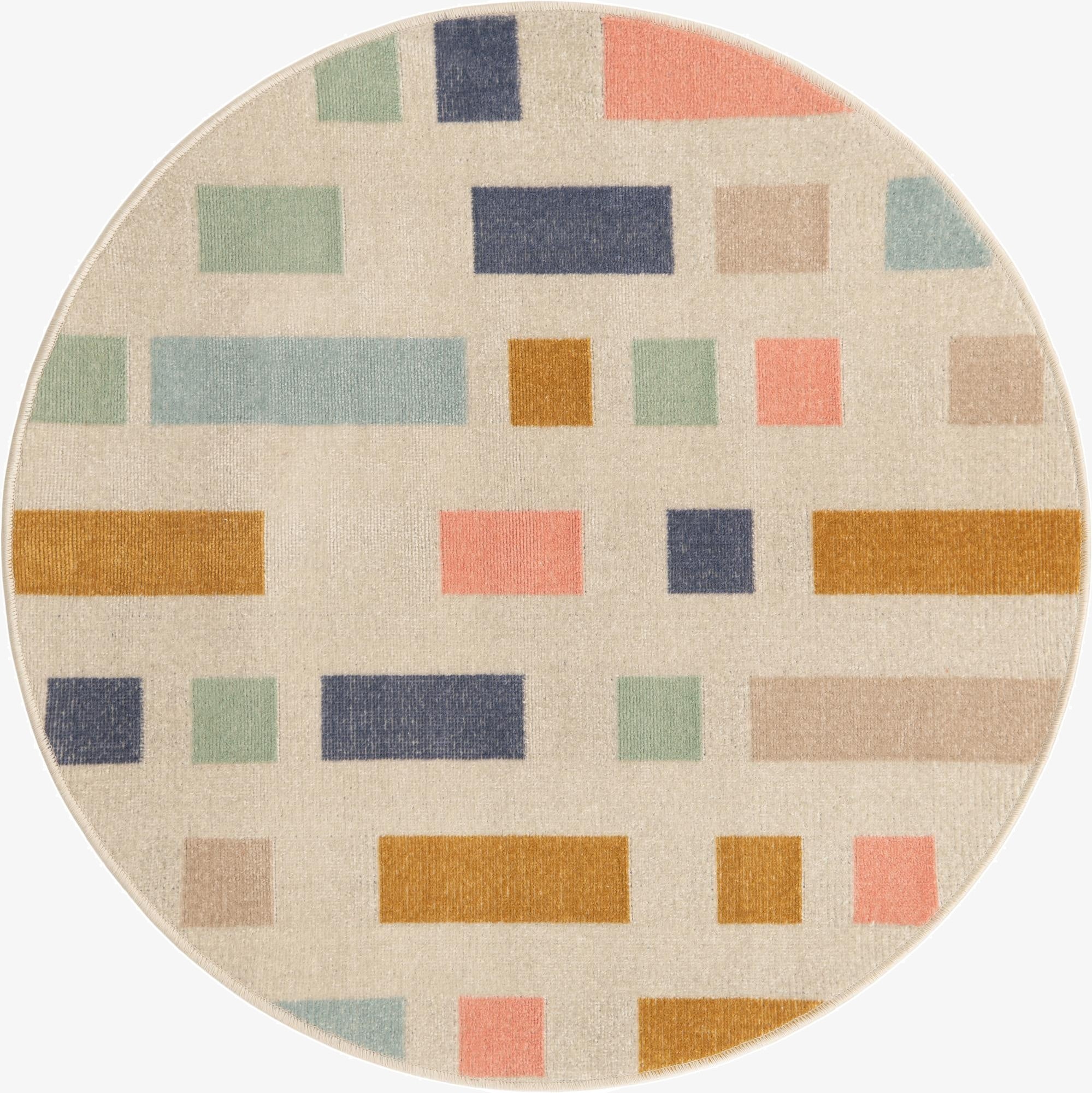 3' 3 x 3' 3 Lotus Round Rug