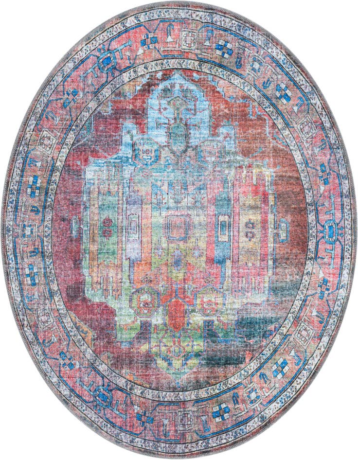 Detail image of 4' x 4' Washable Maahru Round Rug
