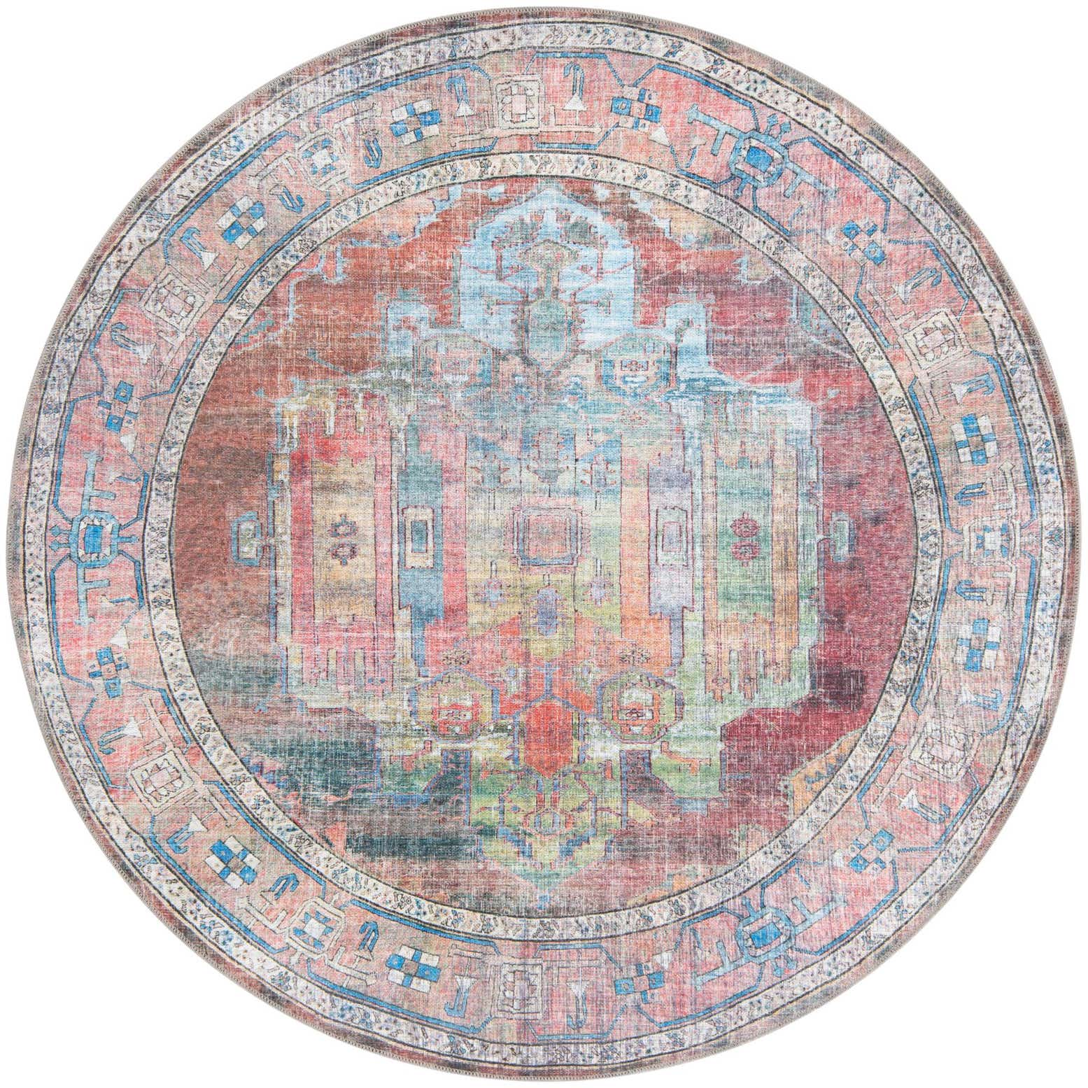 5' 3 x 5' 3 Washable Maahru Round Rug