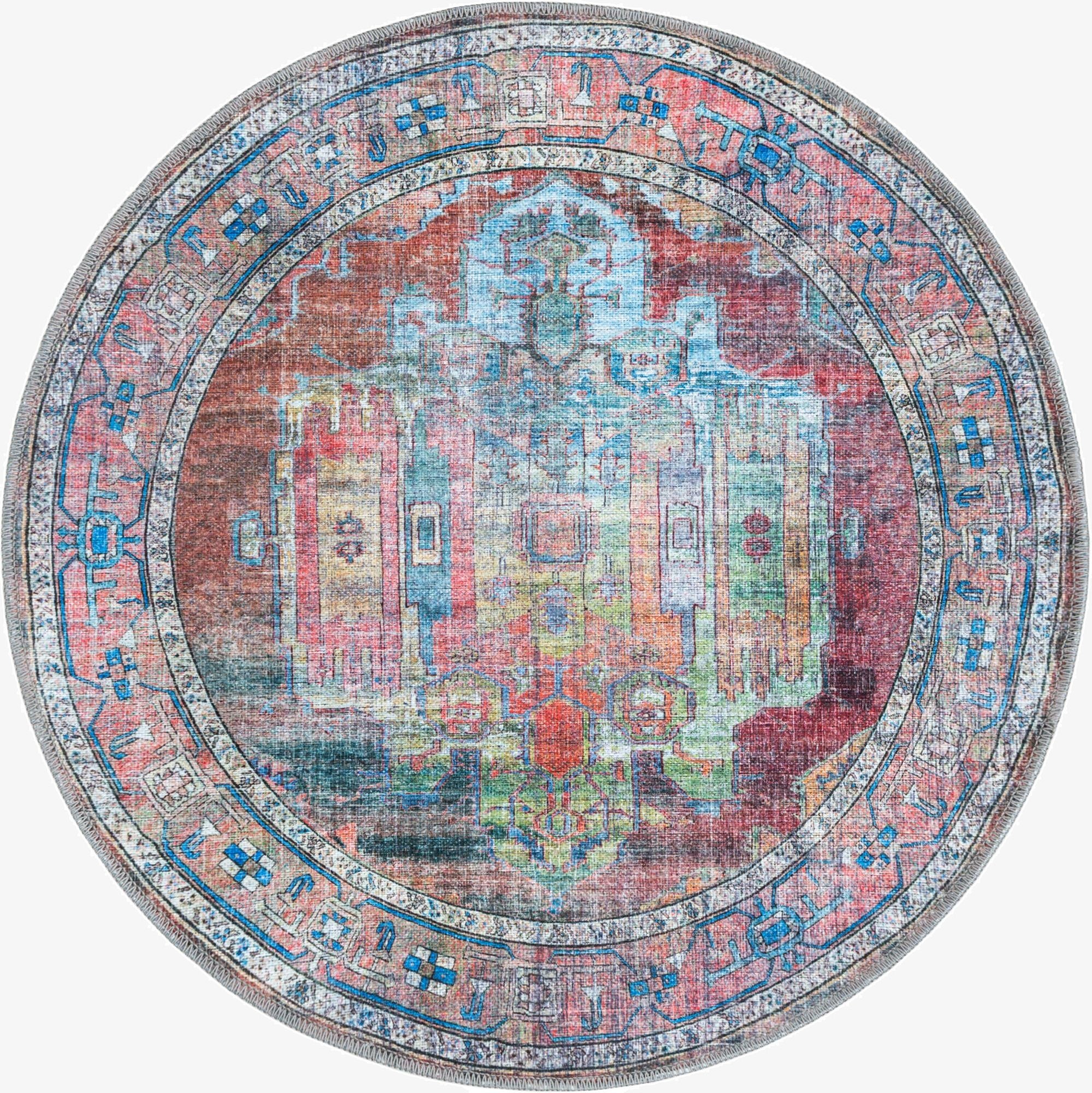 3' 3 x 3' 3  Washable Maahru Round Rug
