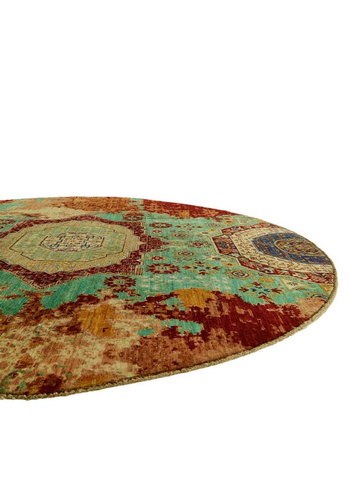 6' 5 x 6' 6 Hand Knotted Mamluk Ziegler Round Rug