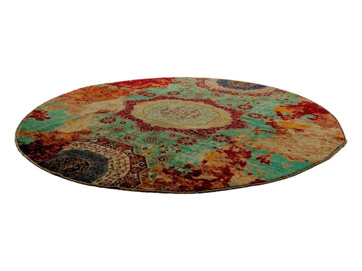 6' 5 x 6' 6 Hand Knotted Mamluk Ziegler Round Rug