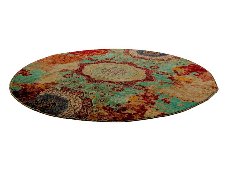Detail image of 6' 5 x 6' 6 Hand Knotted Mamluk Ziegler Round Rug