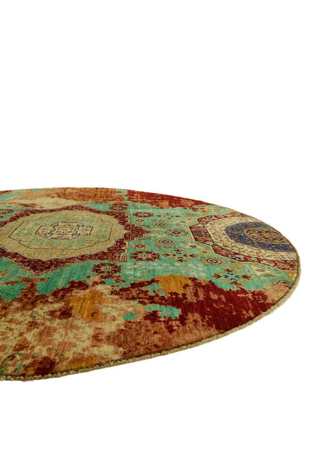 Detail image of 6' 5 x 6' 6 Hand Knotted Mamluk Ziegler Round Rug