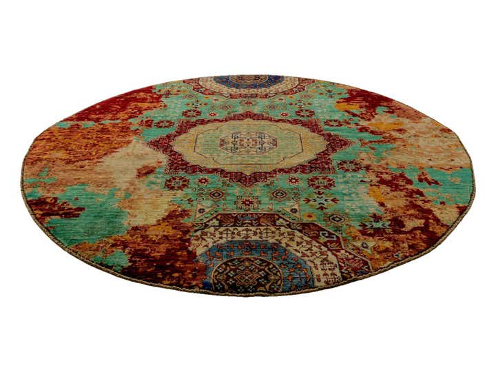 6' 5 x 6' 6 Hand Knotted Mamluk Ziegler Round Rug