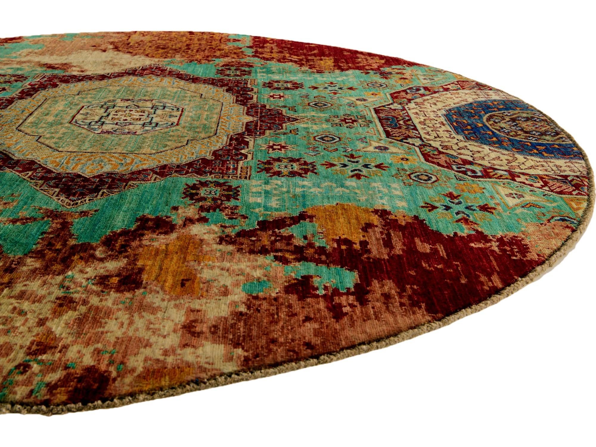 6' 5 x 6' 6 Hand Knotted Mamluk Ziegler Round Rug