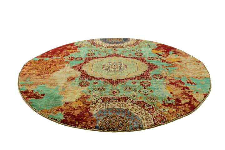 6' 5 x 6' 6 Hand Knotted Mamluk Ziegler Round Rug