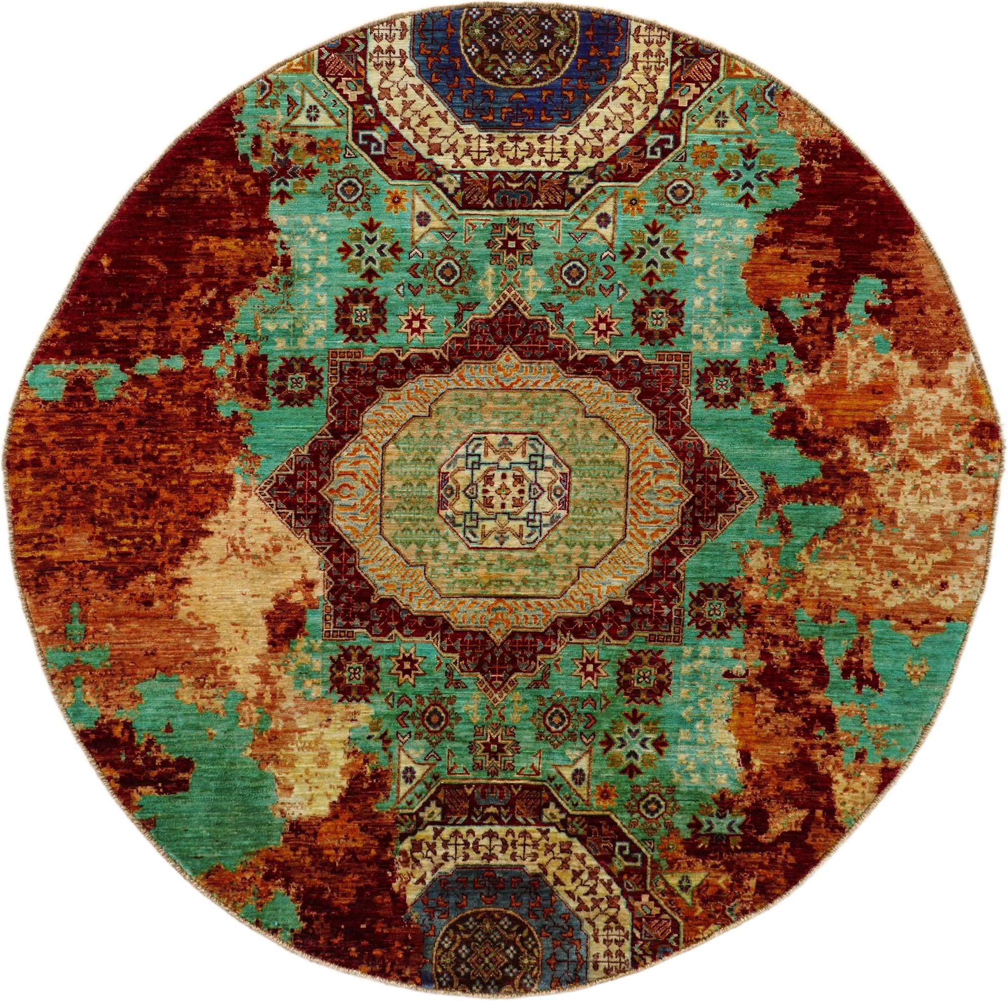 6' 5 x 6' 6 Hand Knotted Mamluk Ziegler Round Rug