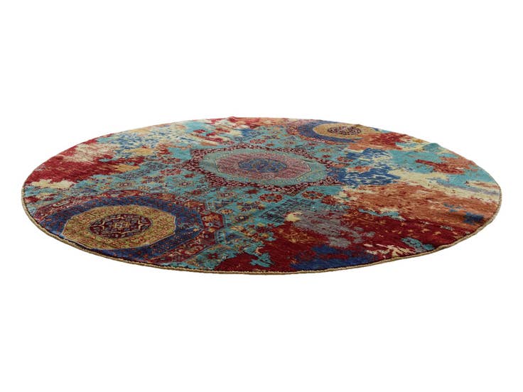 Detail image of 8' 1 x 8' 2 Hand Knotted Mamluk Ziegler Round Rug