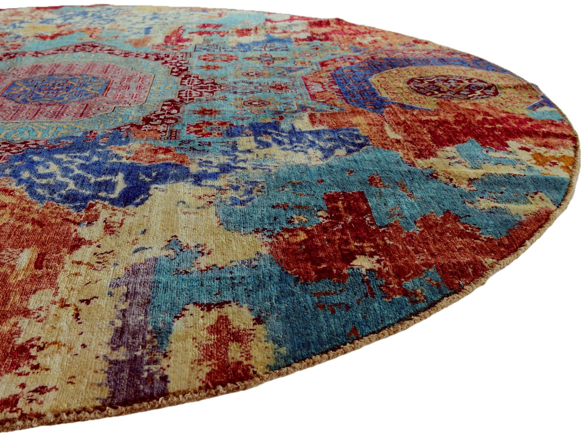 8' 1 x 8' 2 Hand Knotted Mamluk Ziegler Round Rug