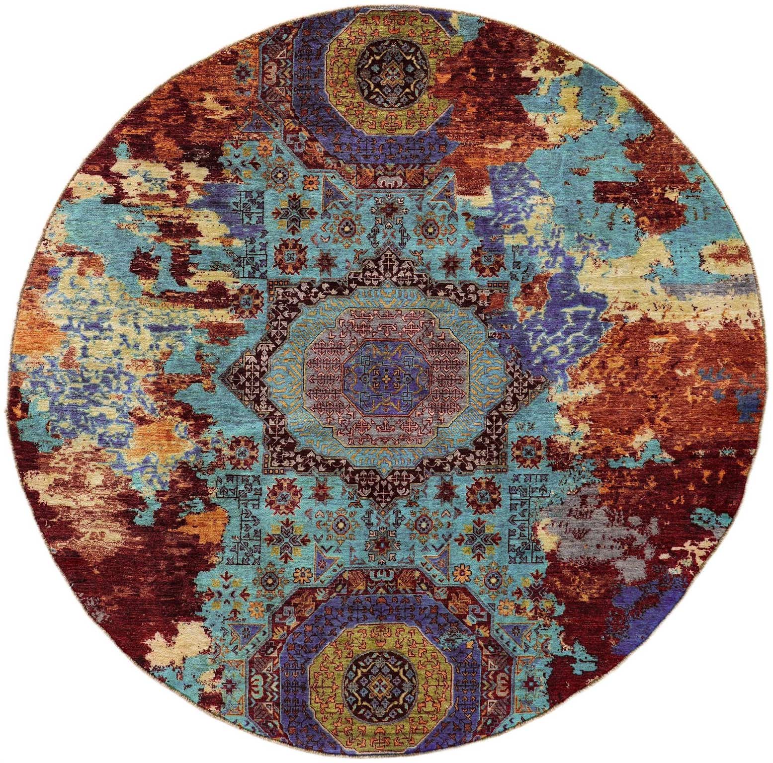 8' 1 x 8' 2 Hand Knotted Mamluk Ziegler Round Rug