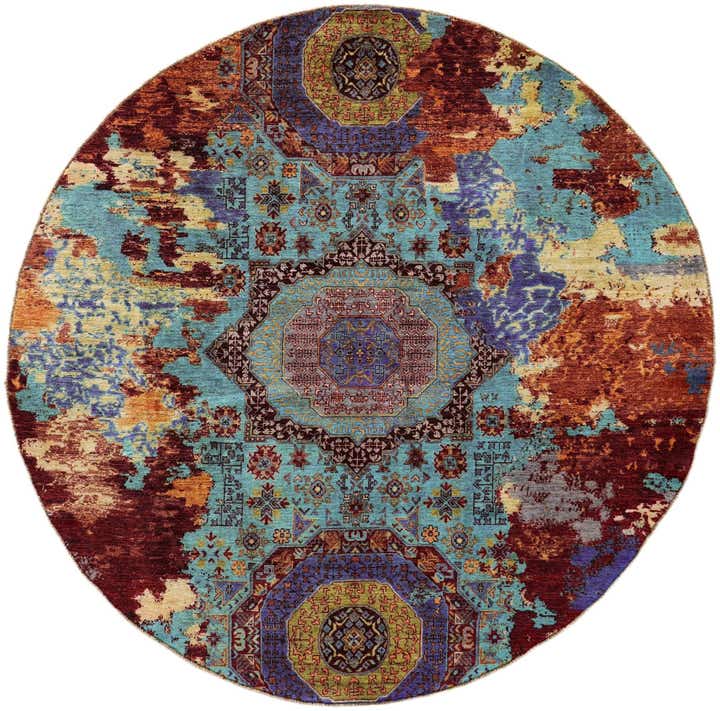 8' 1 x 8' 2 Hand Knotted Mamluk Ziegler Round Rug
