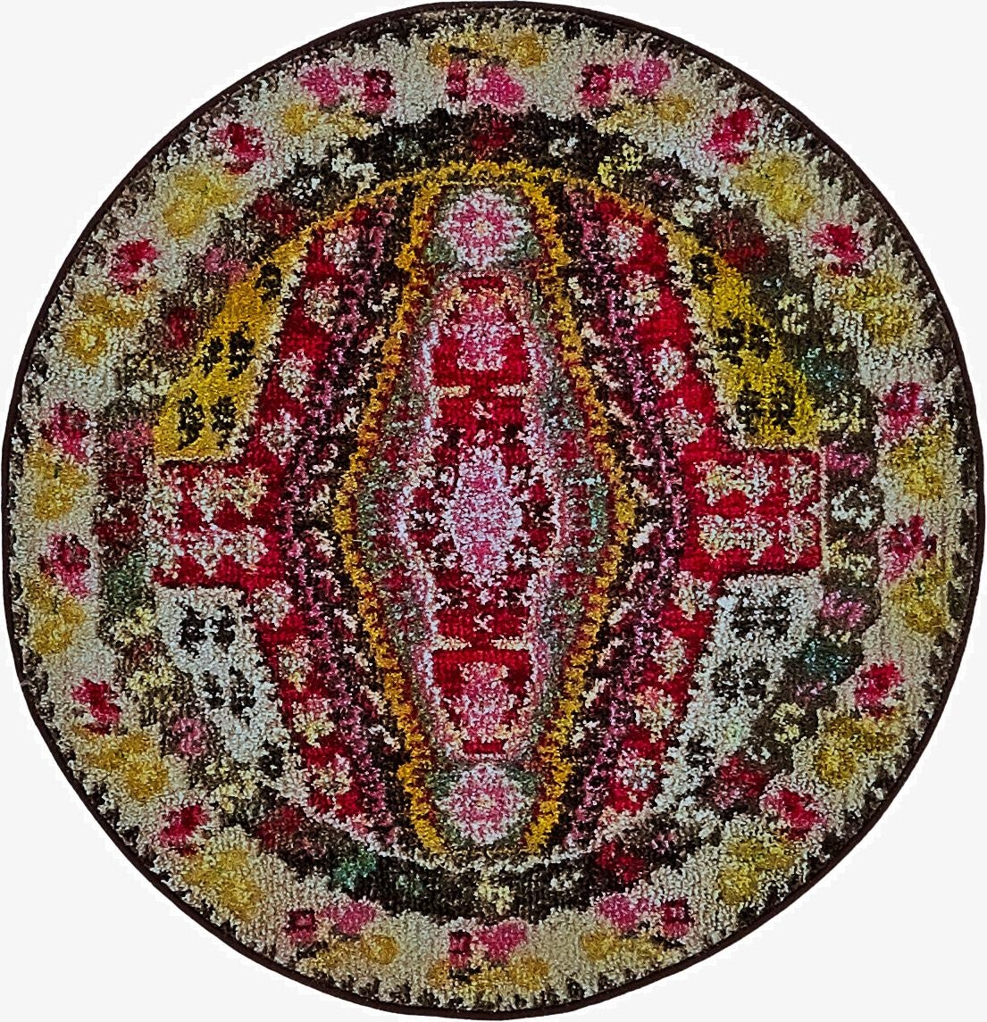 3' 3 x 3' 3 Washable Mesa Round Rug