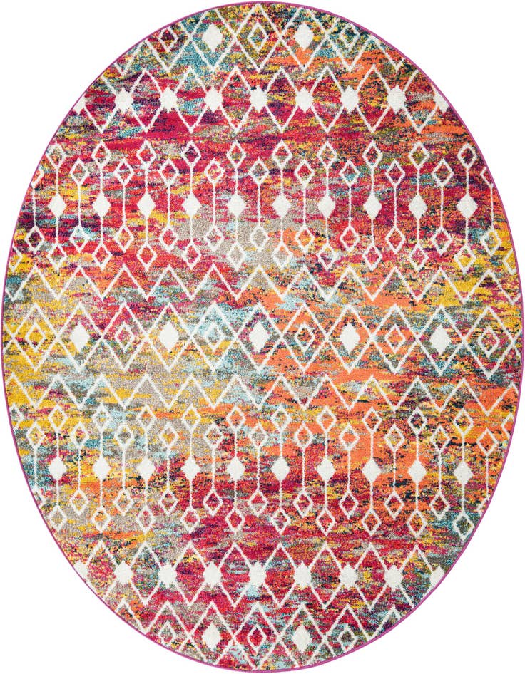 Detail image of 7' 10 x 7' 10 Moroccan Trellis Round Rug