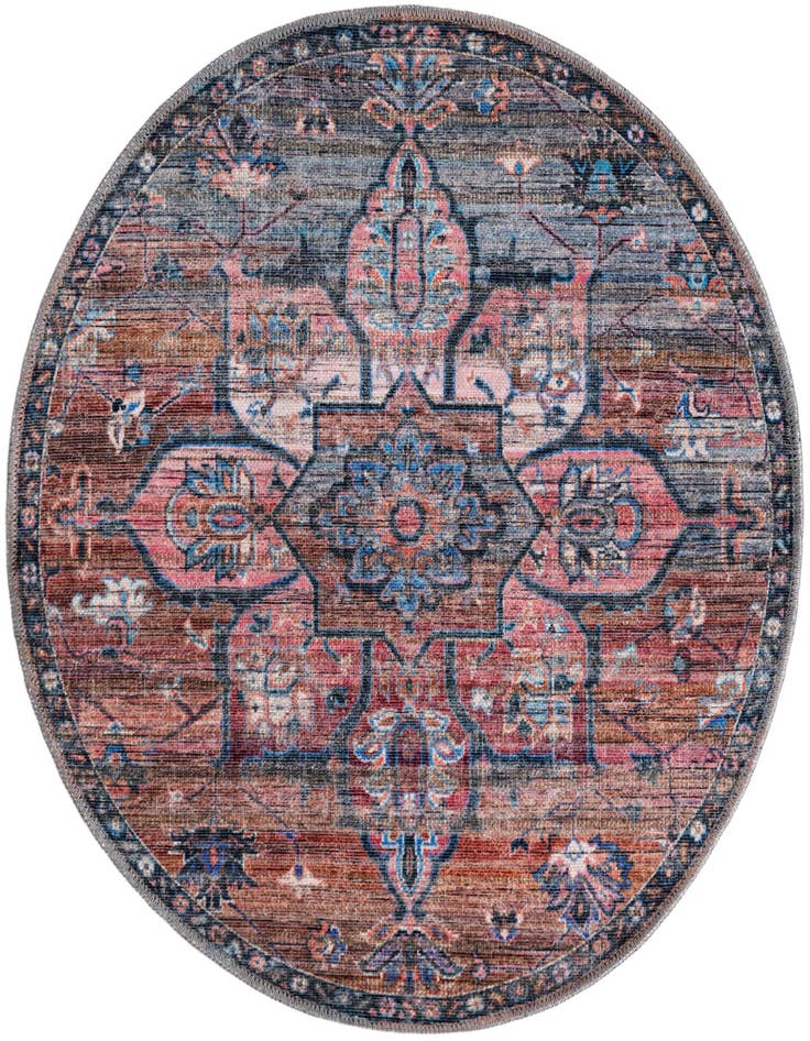 Detail image of 3' 3 x 3' 3 Washable Nostalgia Round Rug