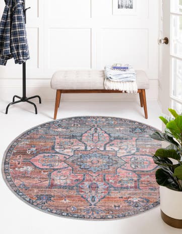 7' 10 x 7' 10 Washable Nostalgia Round Rug