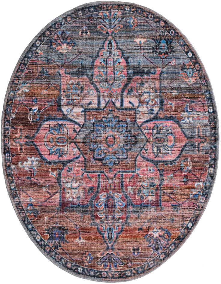 Detail image of 4' x 4' Washable Nostalgia Round Rug
