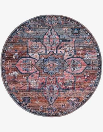 Washable Nostalgia Round Rug