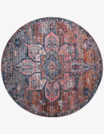 7' 10 x 7' 10 Washable Nostalgia Round Rug
