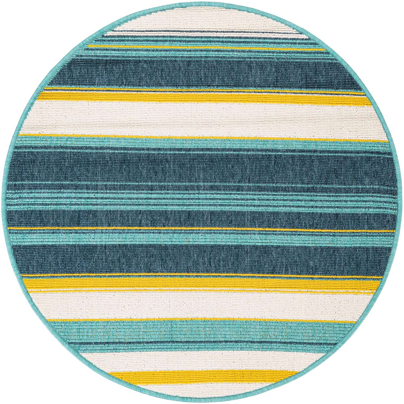 3' x 3' Easy-Clean Border Indoor / Outdoor Round Rug