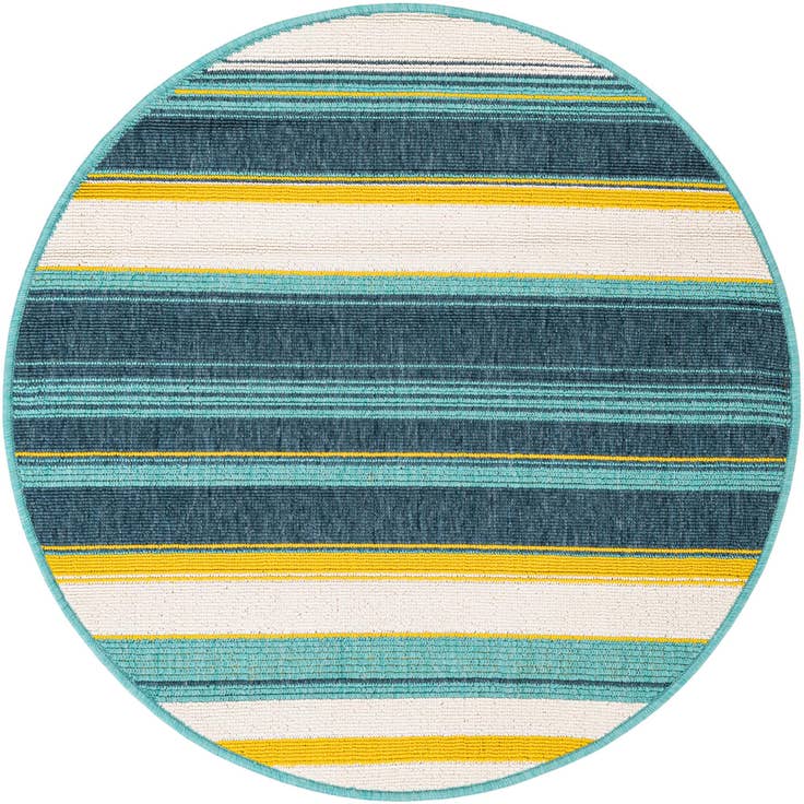 Detail image of 3' x 3' Easy-Clean Border Indoor / Outdoor Round Rug
