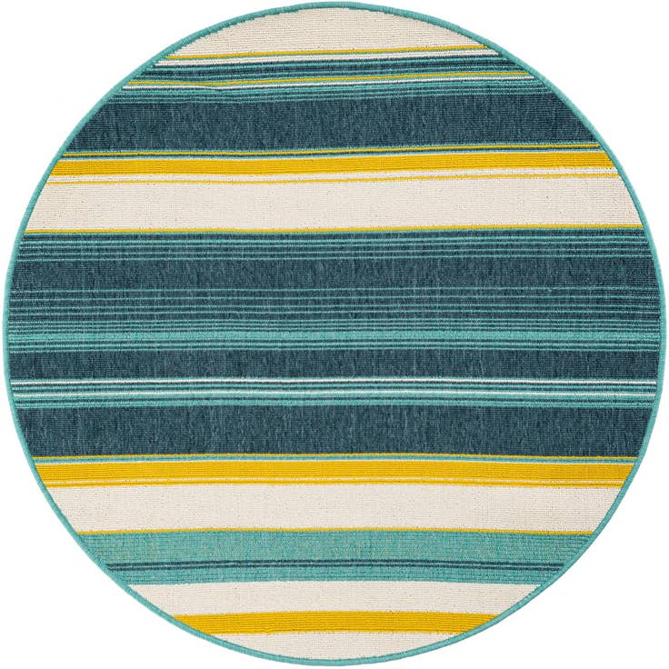 Detail image of 4' x 4' Easy-Clean Border Indoor / Outdoor Round Rug