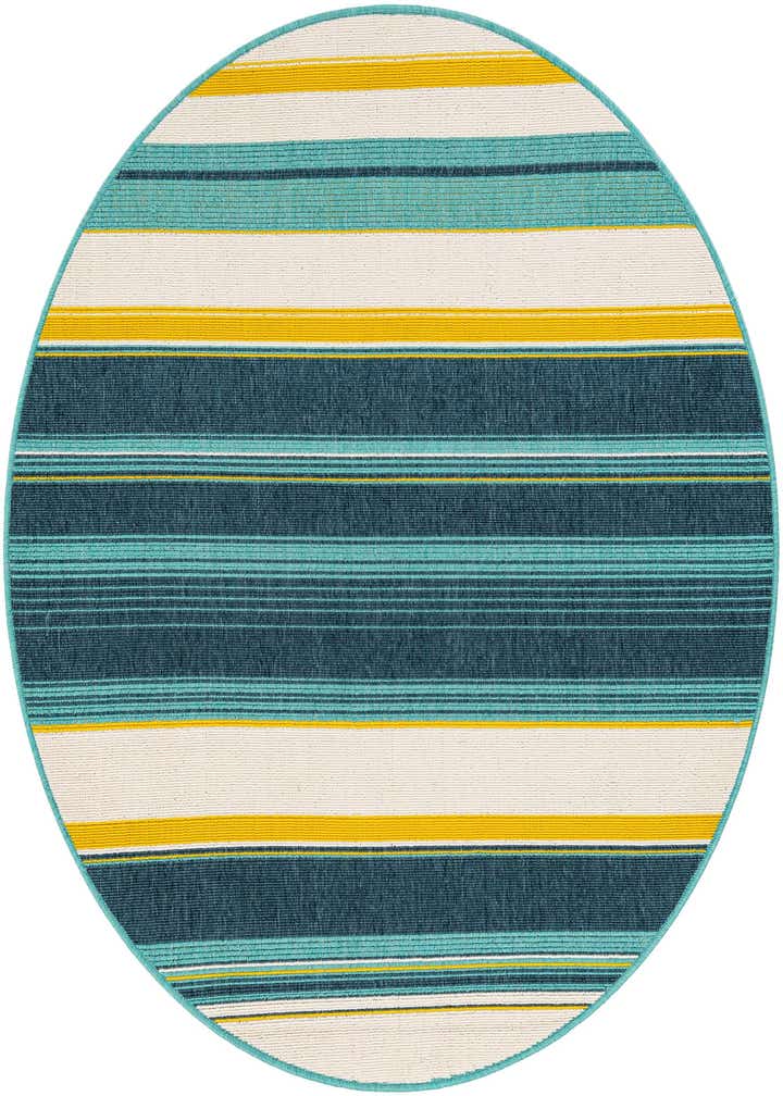 5' x 5' Easy-Clean Border Indoor / Outdoor Round Rug