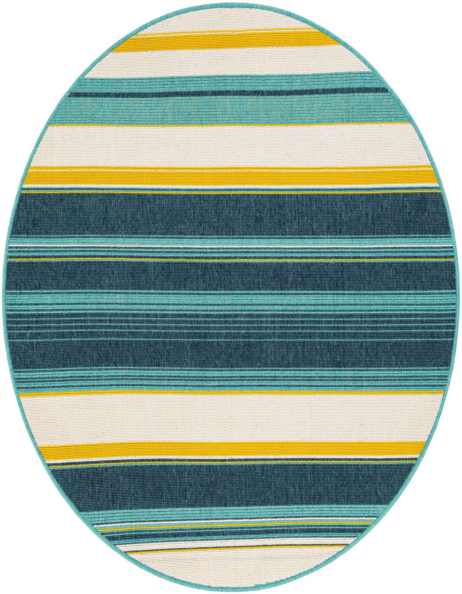 5' x 5' Easy-Clean Border Indoor / Outdoor Round Rug