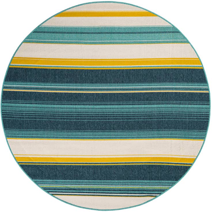 Detail image of 6' x 6' Easy-Clean Border Indoor / Outdoor Round Rug