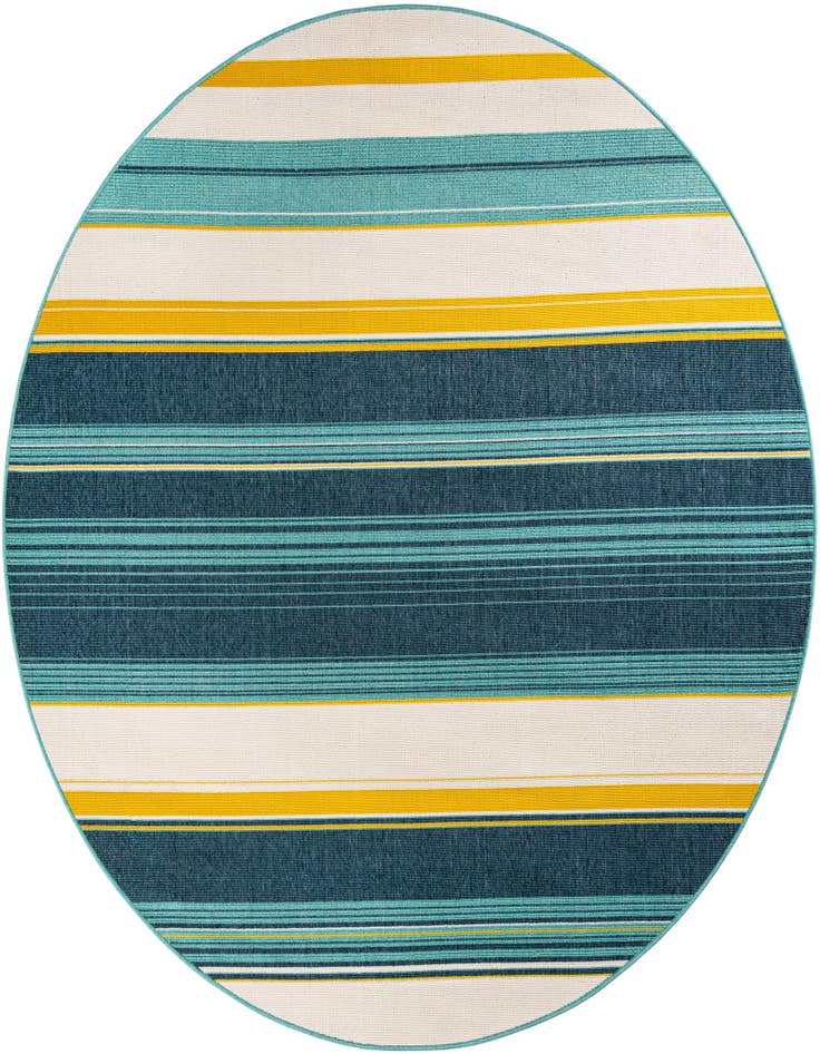 Detail image of 7' 10 x 7' 10 Easy-Clean Border Indoor / Outdoor Round Rug