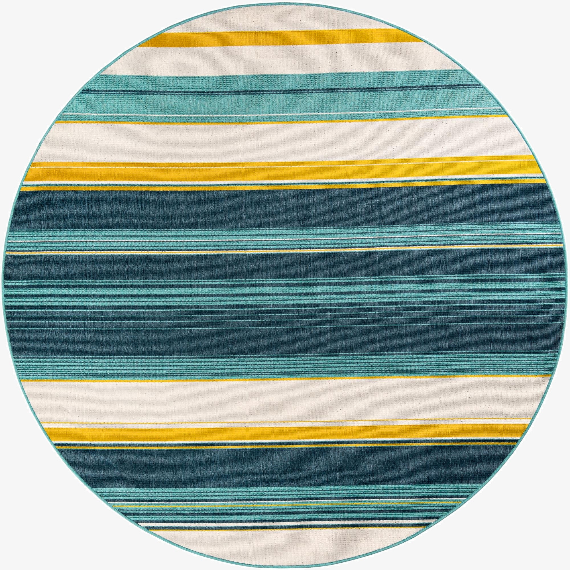 7' 10 x 7' 10  Washable Border Indoor / Outdoor Round Rug